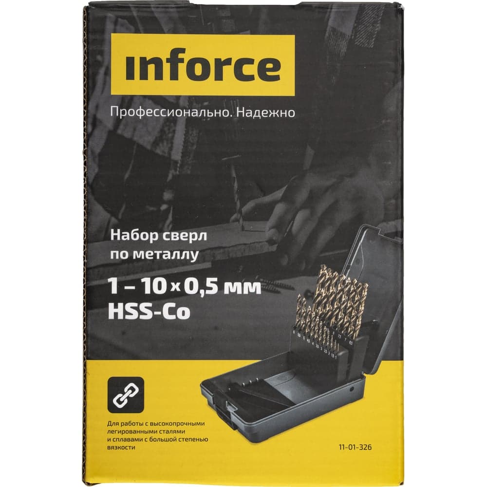 Набор сверл по металлу HSS-Co (19 шт; 1-10 мм) Inforce 11-01-326 — фото 11