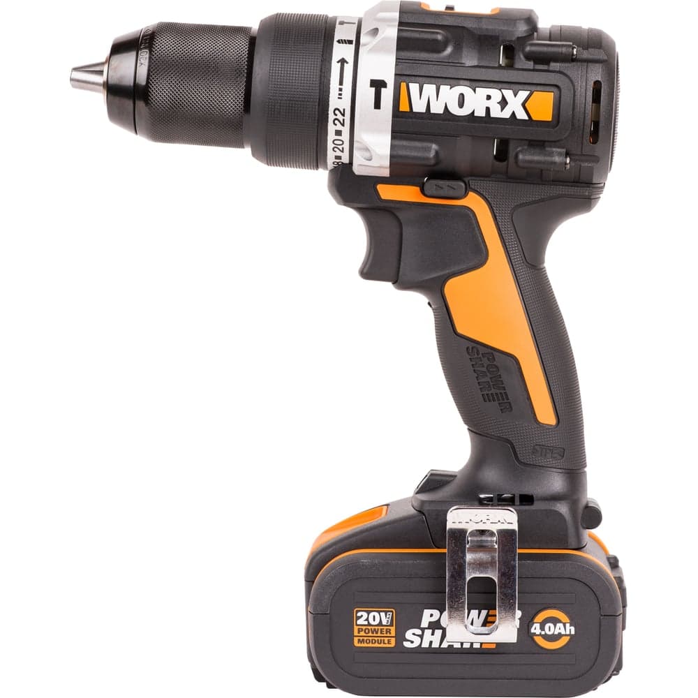 Ударная аккумуляторная дрель-шуруповерт WORX 60 Нм, 20 В, бесщеточная, 4 Ач x 2, ЗУ 2 А, кейс WX352.1 — фото 3
