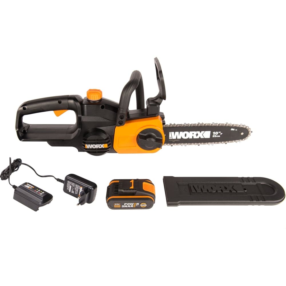Аккумуляторная цепная пила WORX 20в, 25 см, 2ач х1 и зу 2а WG322E.1 — фото 6