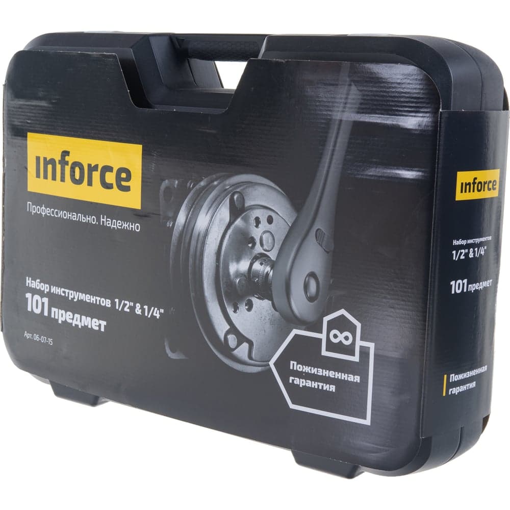 Набор инструментов Inforce 101 предмет 1/2 дюйма и 1/4 дюйма, Сталь Cr-V, Профессиональный, 06-07-15 — фото 25
