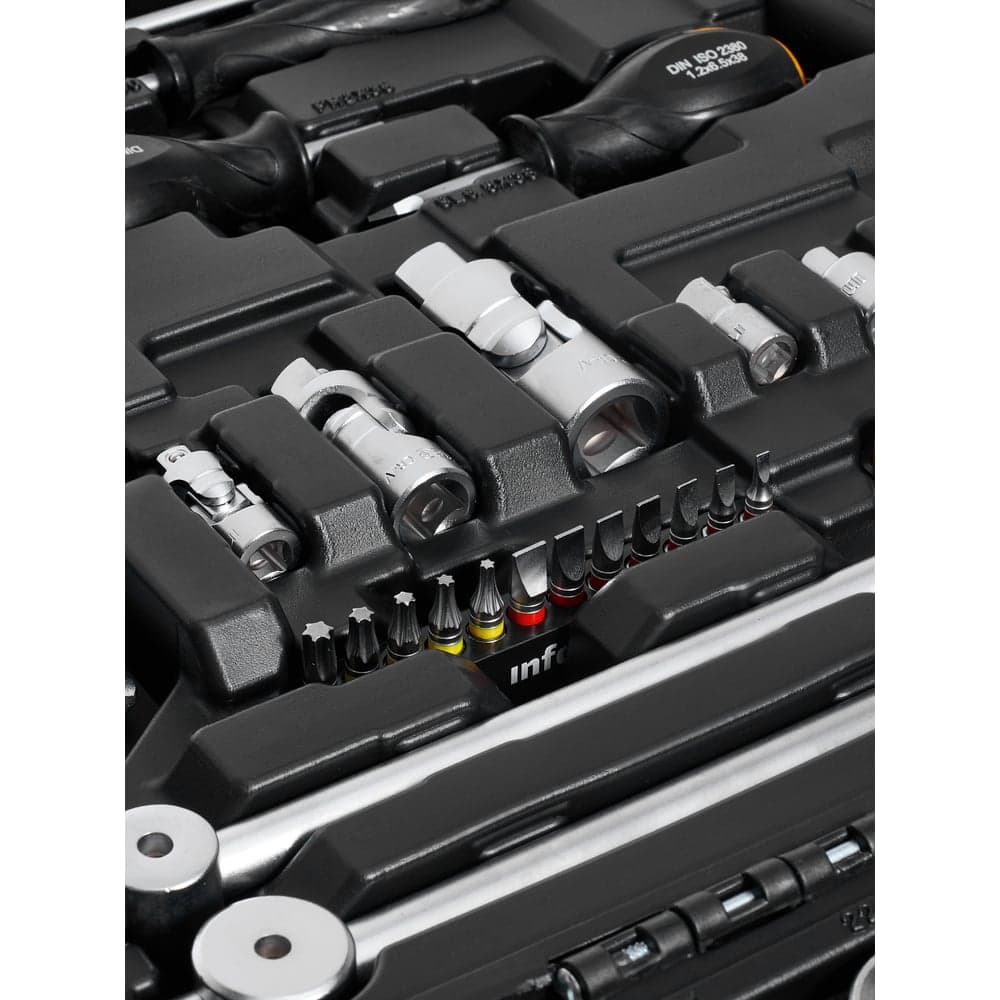 Набор инструментов Inforce 150 предметов 1/2" & 3/8" & 1/4", Сталь Cr-V, Сталь Cr-V, Профессиональный, 06-07-21 — фото 17