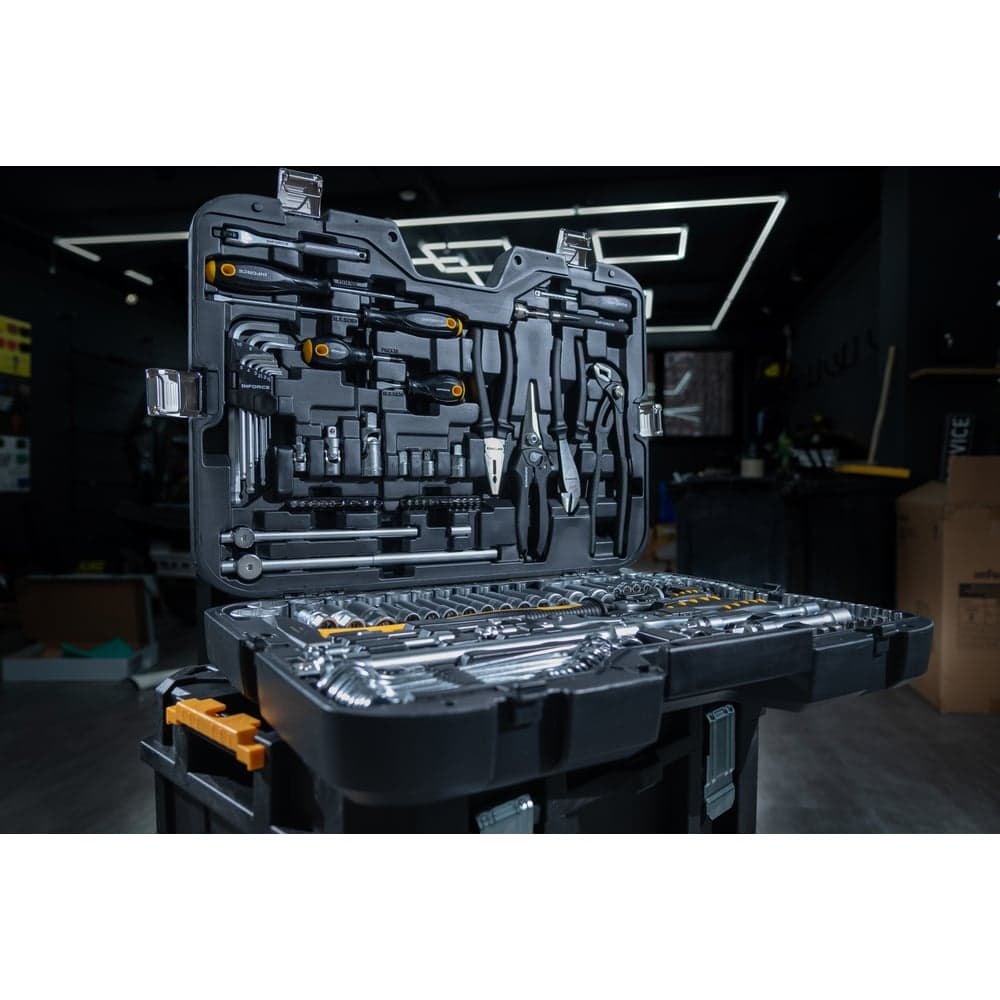 Набор инструментов Inforce 150 предметов 1/2" & 3/8" & 1/4", Сталь Cr-V, Сталь Cr-V, Профессиональный, 06-07-21 — фото 5