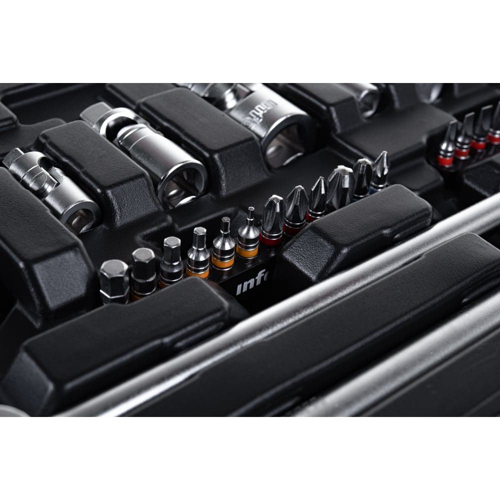 Набор инструментов Inforce 150 предметов 1/2" & 3/8" & 1/4", Сталь Cr-V, Сталь Cr-V, Профессиональный, 06-07-21 — фото 27