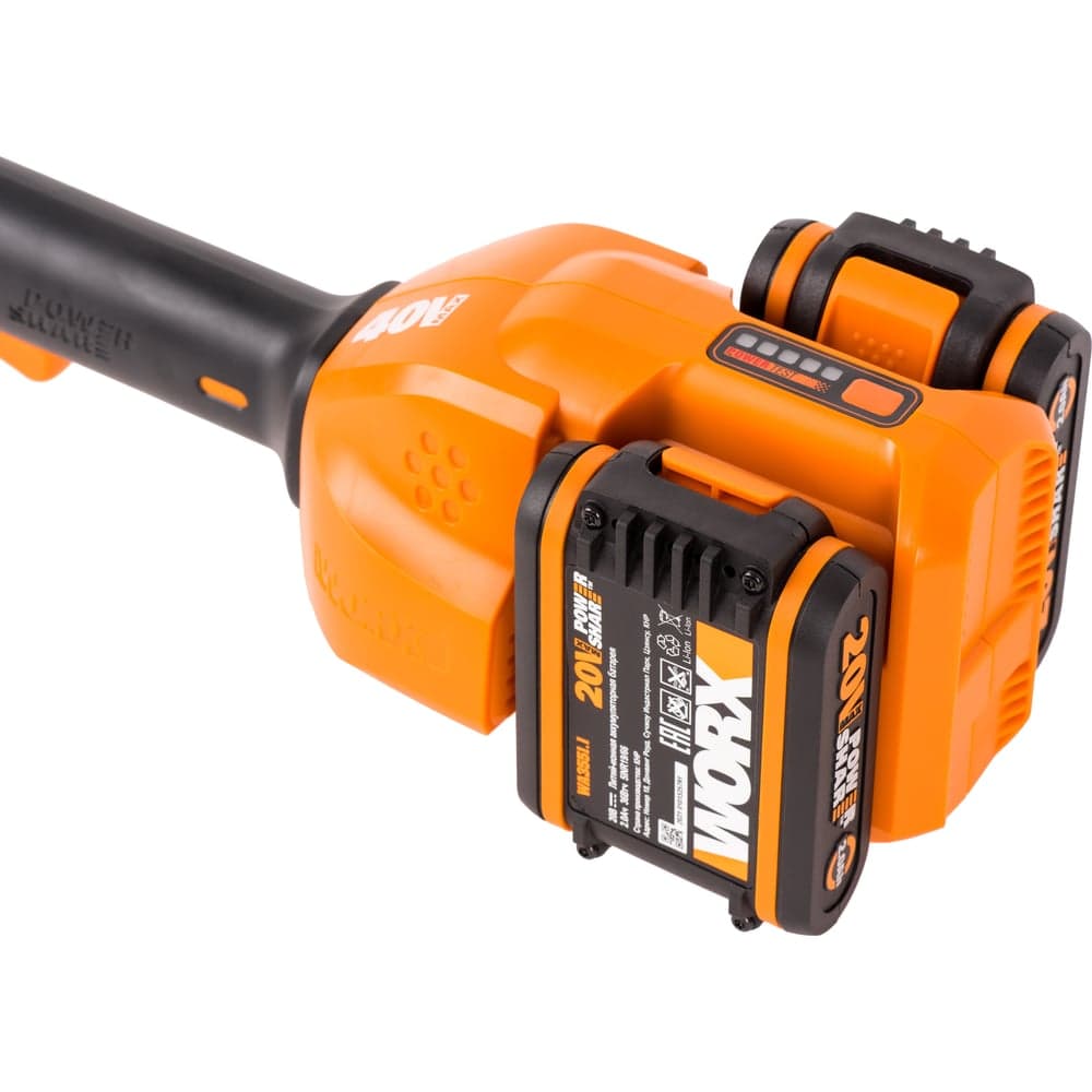 Аккумуляторный триммер WORX 40В, 33см, 2Ач х2, двойное ЗУ, коробка WG183E — фото 8