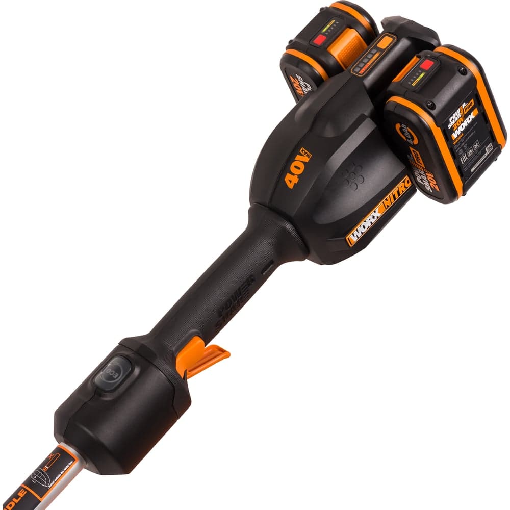 Аккумуляторный триммер WORX бесщёточный 40В, 38см, 4Ач х2, двойное ЗУ 2x2A, коробка WG185E — фото 6