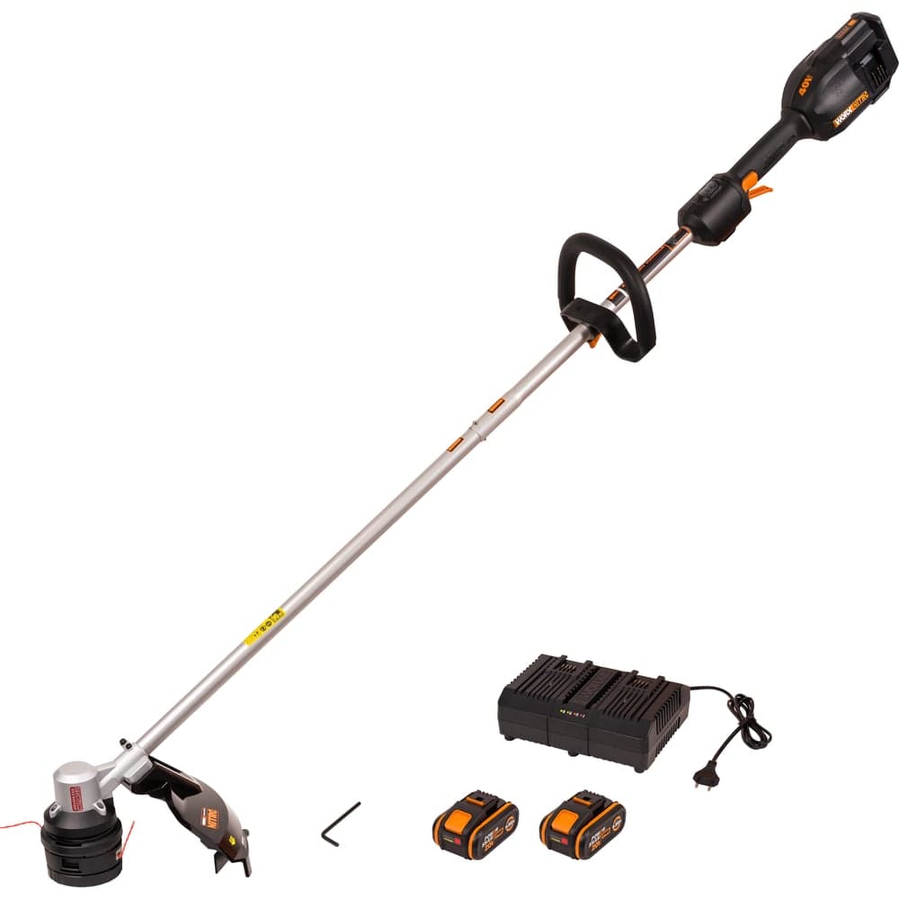 Аккумуляторный триммер WORX бесщёточный 40В, 38см, 4Ач х2, двойное ЗУ 2x2A, коробка WG185E — фото 8