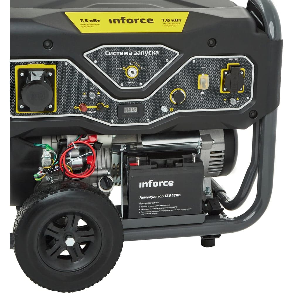 Бензиновый генератор (7,5 кВт; эл.стартер; ATS, колёса и ручки) Inforce GL 7500 04-03-17 — фото 11