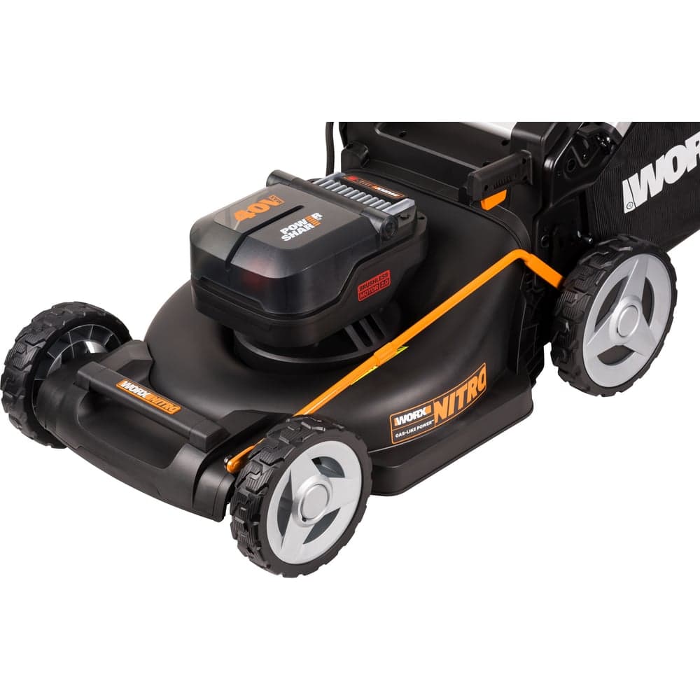 Аккумуляторная газонокосилка WORX 46 см, бесщеточная, 40В, 4Ач х2, ЗУ 2А х2, коробка WG748E — фото 4