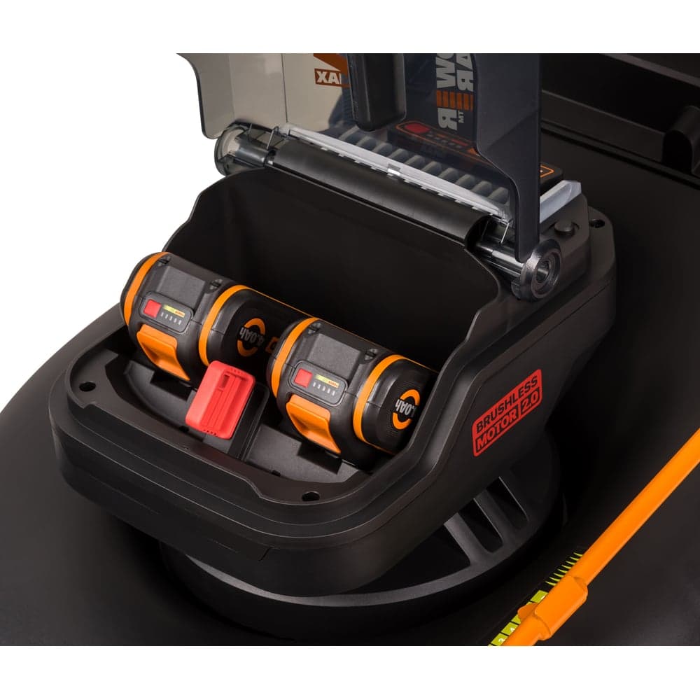 Аккумуляторная газонокосилка WORX 46 см, бесщеточная, 40В, 4Ач х2, ЗУ 2А х2, коробка WG748E — фото 6