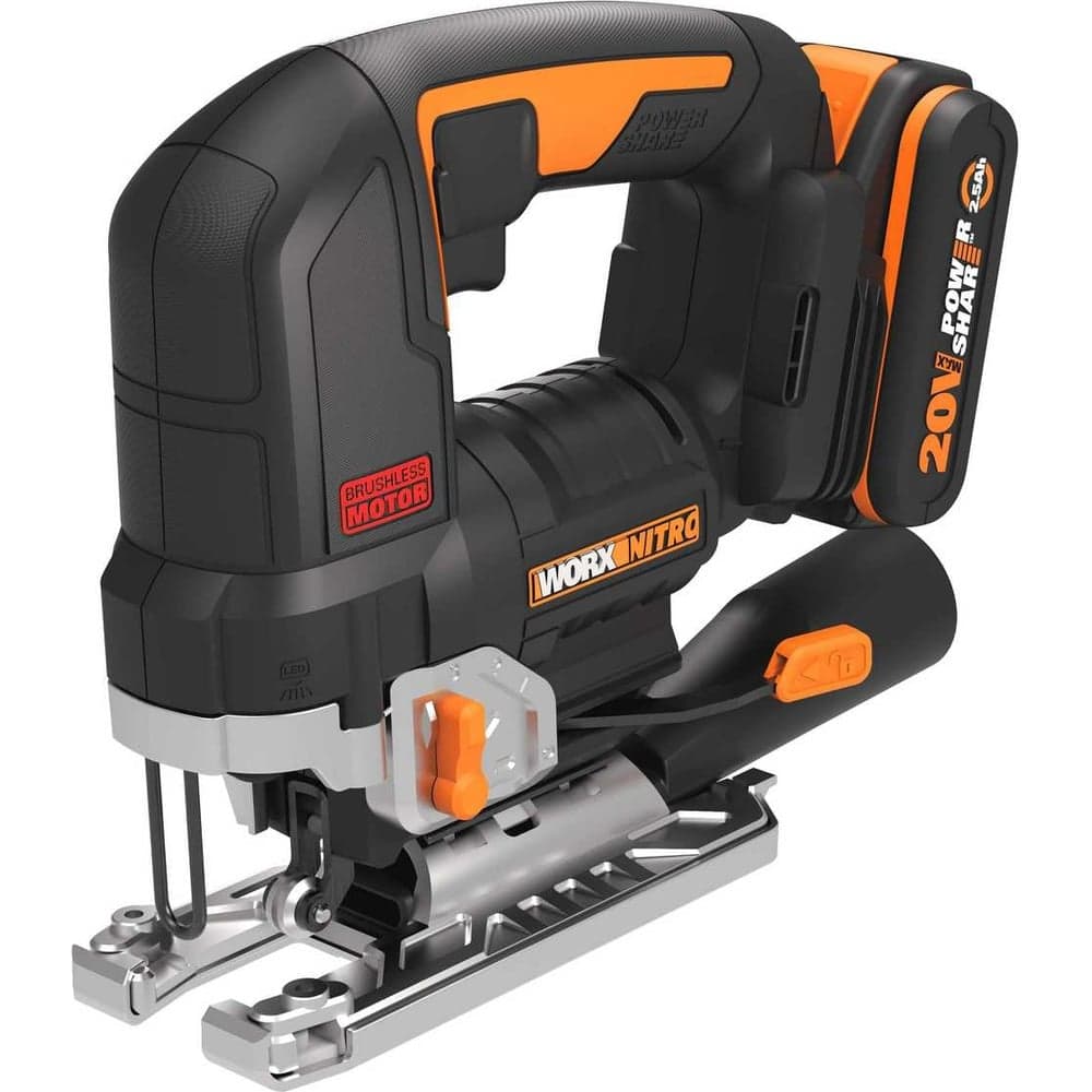 Аккумуляторный бесщеточный лобзик WORX 20 В, 2.5 Ачх1, ЗУ 2 А, кейс WORX WX542 — фото 2