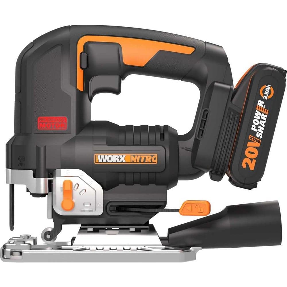 Аккумуляторный бесщеточный лобзик WORX 20 В, 2.5 Ачх1, ЗУ 2 А, кейс WORX WX542 — фото 3