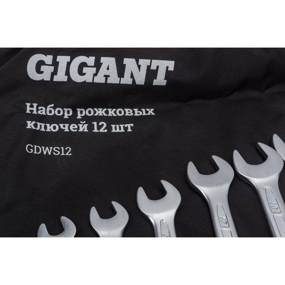 Набор рожковых ключей 12 шт Gigant, Сталь Cr-V, 6-32мм, GDW12 — фото 3