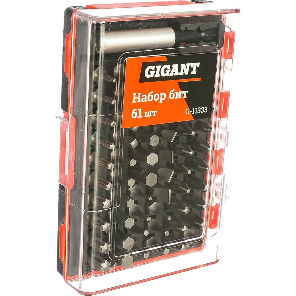 Набор бит 61 шт (PH, PZ, SL, T(TX), HEX, SQ(R)) Gigant G-11333 — фото 3