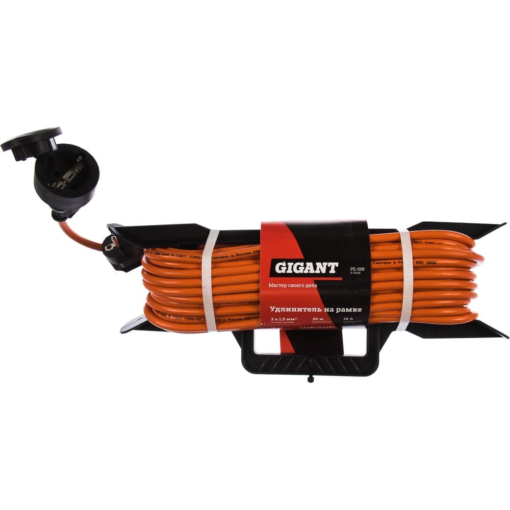 Удлинитель на рамке Gigant с/з ПВС 3х1,5 16A 20м IP 44 INDUSTRY EG PE-008
