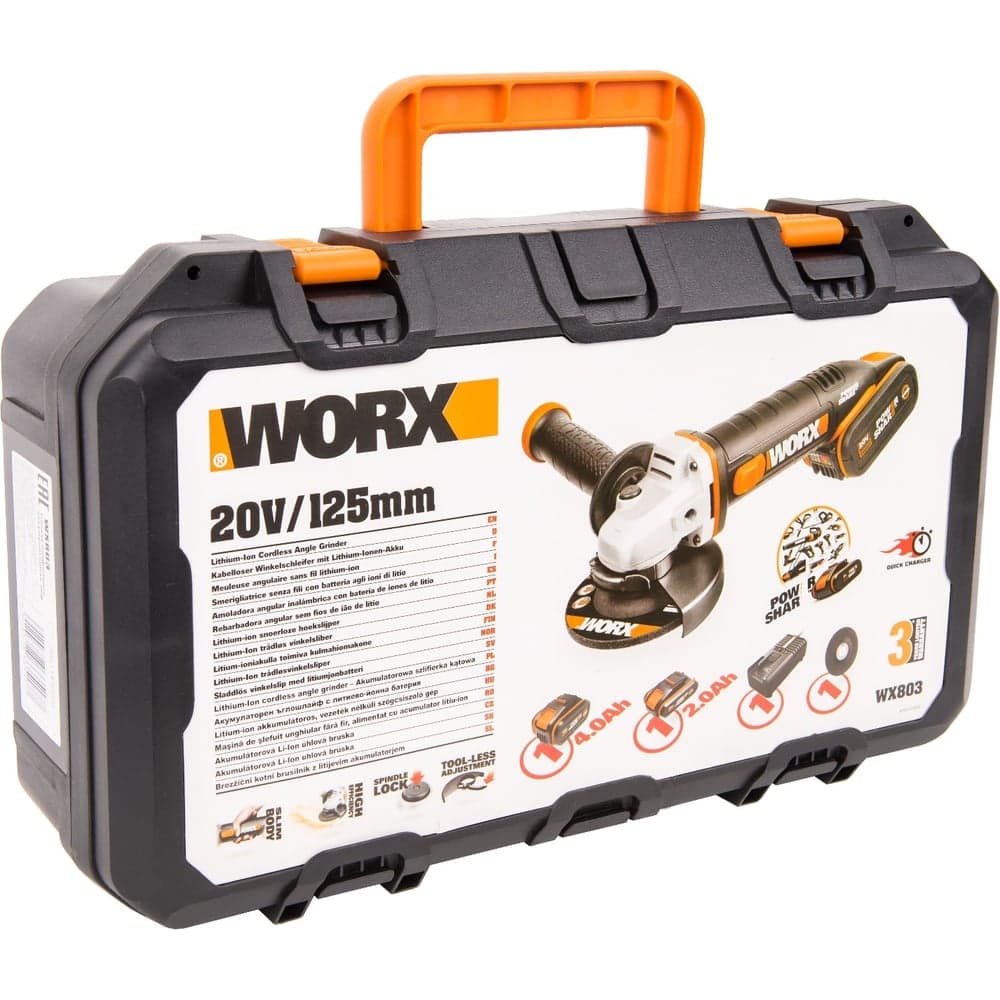 Аккумуляторная угловая шлифмашина WORX WX803 — фото 6