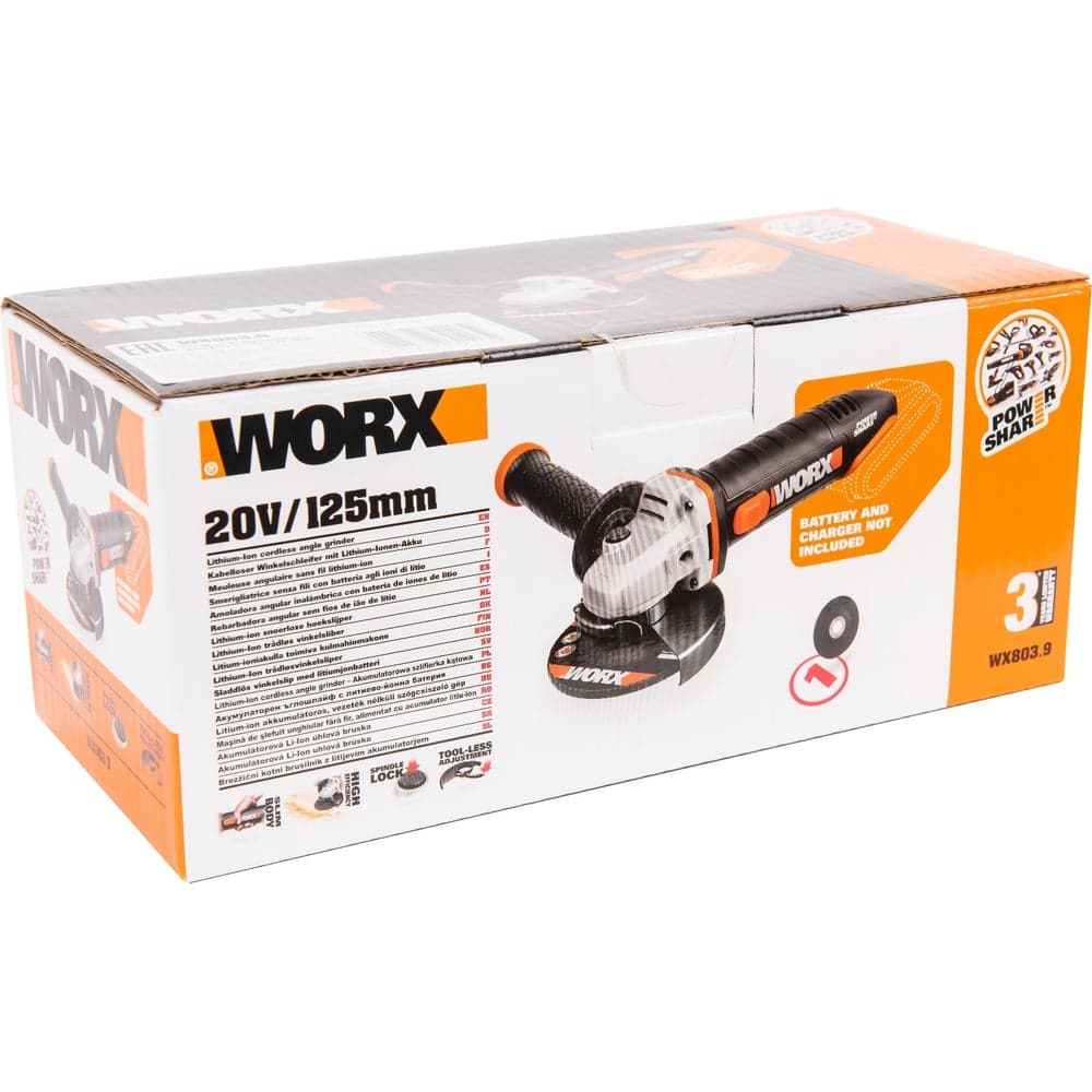 Аккумуляторная угловая шлифмашина WORX без АКБ и ЗУ WX803.9 — фото 6