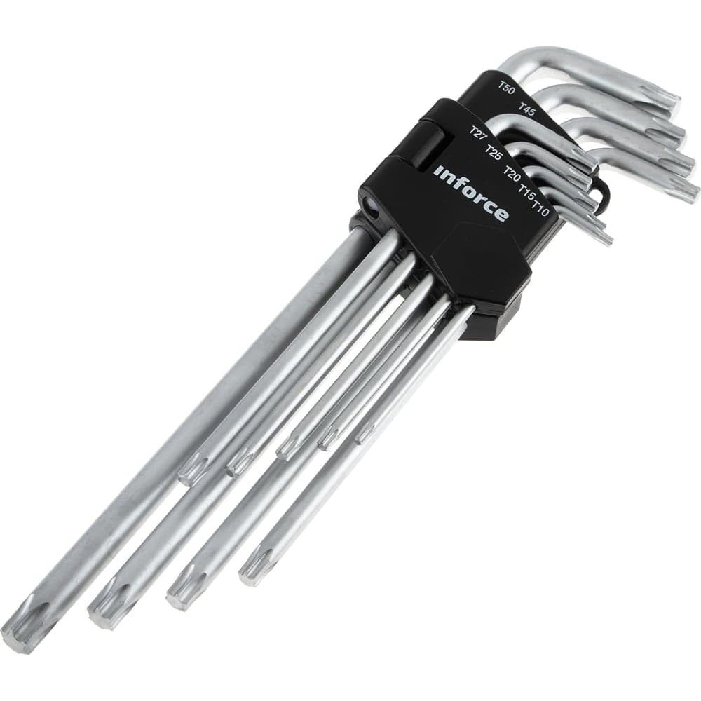 Набор экстра-длинных ключей Inforce TORX 9 штук, Т10-Т50, 06-05-96