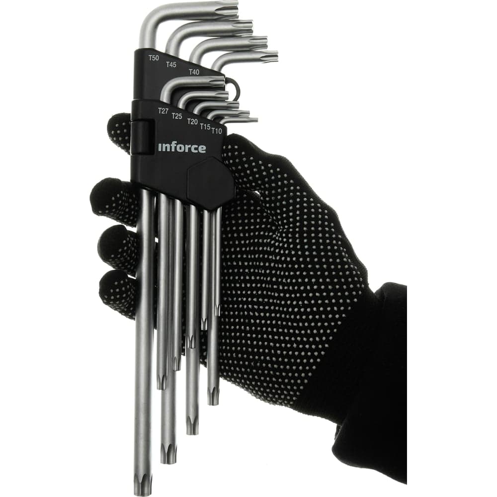Набор экстра-длинных ключей Inforce TORX 9 штук, Т10-Т50, 06-05-96 — фото 5