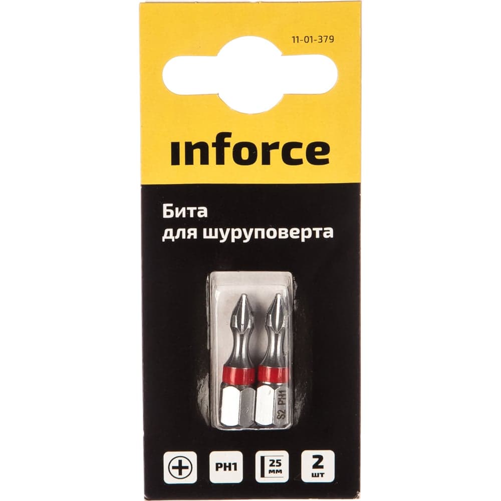 Бита (2 шт; PH1; 25 мм) для шуруповерта Inforce 11-01-379 — фото 3