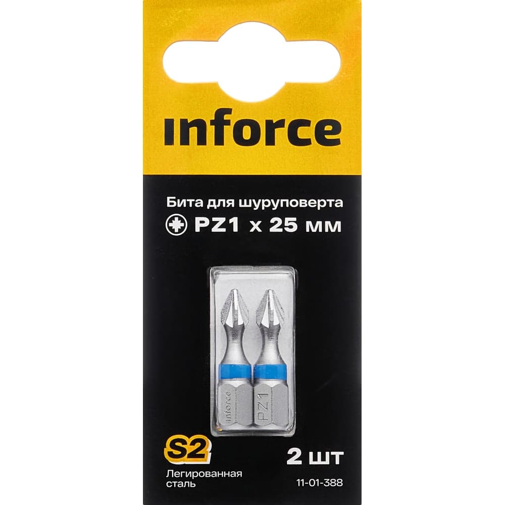 Бита (2 шт; PZ1; 25 мм) для шуруповерта Inforce 11-01-388 — фото 2