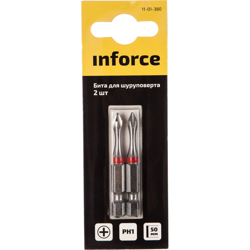 Бита (2 шт; PH1; 50 мм) для шуруповерта Inforce 11-01-380 — фото 4