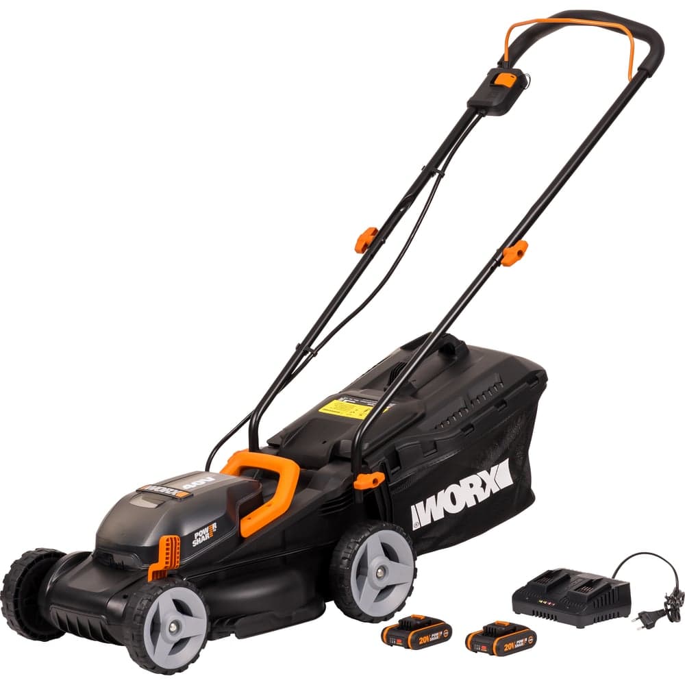 Аккумуляторная газонокосилка WORX 40В, 2х2.5 Ач, двойное ЗУ 2x2A WG779E — фото 1