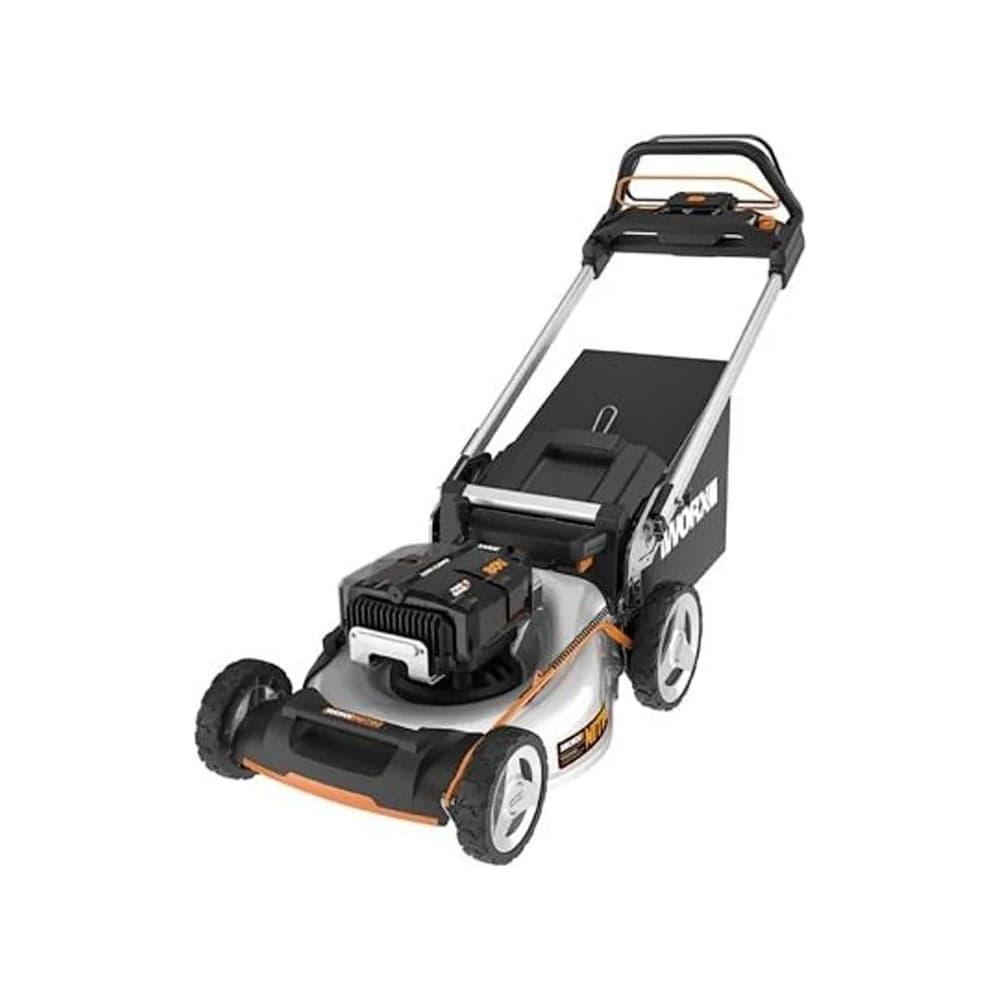 Аккумуляторная самоходная газонокосилка WORX 80В 51см, бесщеточная, 4Ач х4, BASECAMP 4x1А, коробка WG761E — фото 1