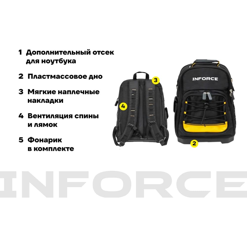 Рюкзак для инструмента 11 карманов Inforce 11-25-13 — фото 3