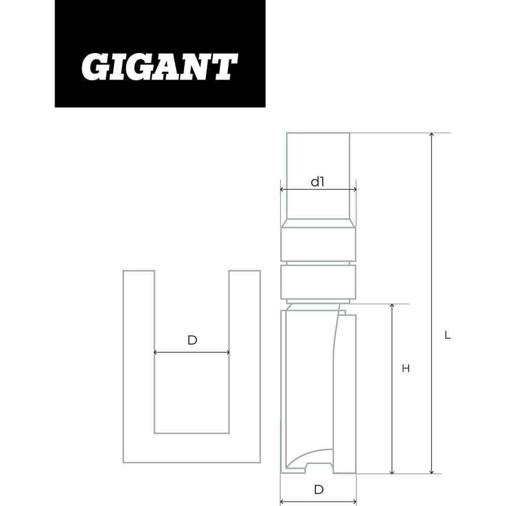 Фреза кромочная прямая D28.6 мм, H38 мм, хвостовик 12 мм Gigant GC-0023 — фото 7