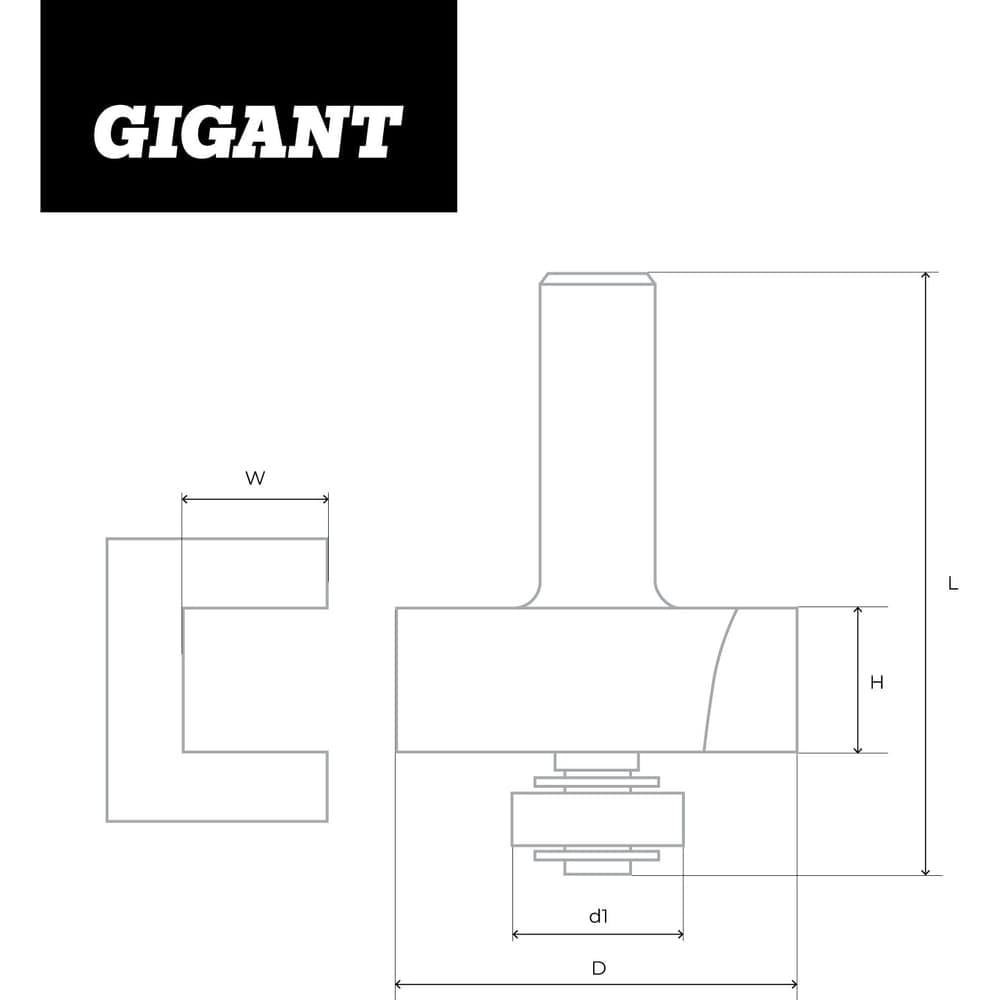 Фреза кромочная фальцевая D25.4 мм, H13 мм, хвостовик 8 мм Gigant GC-0024 — фото 6