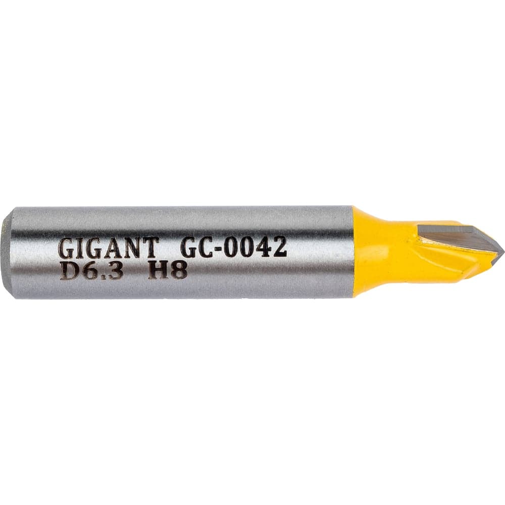 Фреза пазовая гальтельная V-образная D6.3 мм, ?90, хвостовик 8 мм Gigant GC-0042 — фото 2