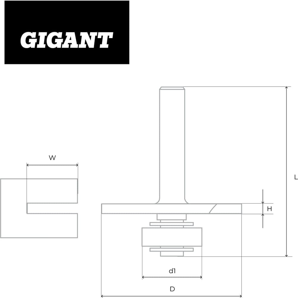 Фреза кромочная фальцевая D50.8 мм, H4 мм, хвостовик 8 мм Gigant GC-0028 — фото 6