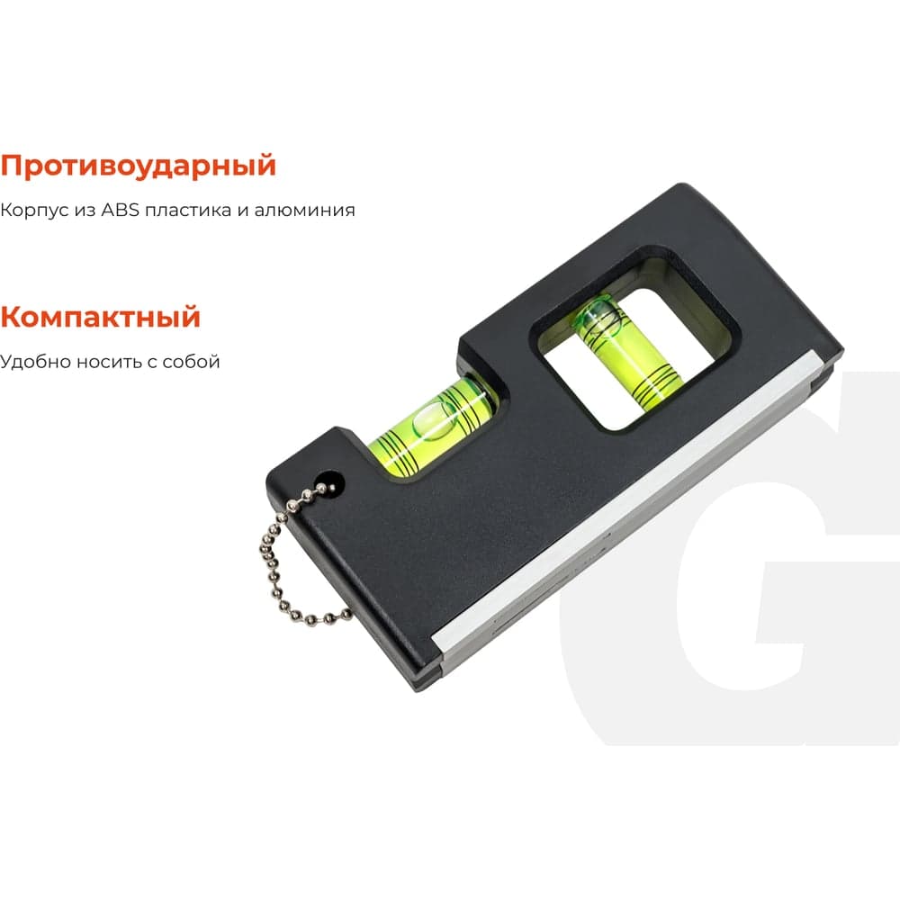 Магнитный компактный уровень Gigant Professional 100 мм 2 глазка GPGW-10-1 — фото 3