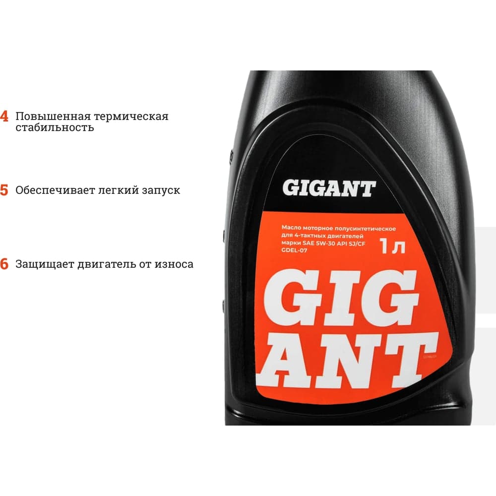 Масло 4-х тактное 5W30 1 л Gigant GDEL-07 — фото 4