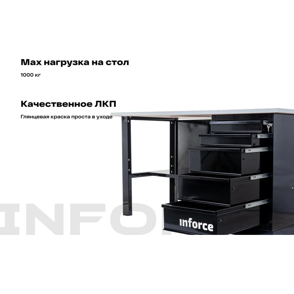 Верстак с драйвером Inforce 1600х686х845 LW-2 допустимая нагрузка на стол 1000кг, 05-01-006 — фото 4