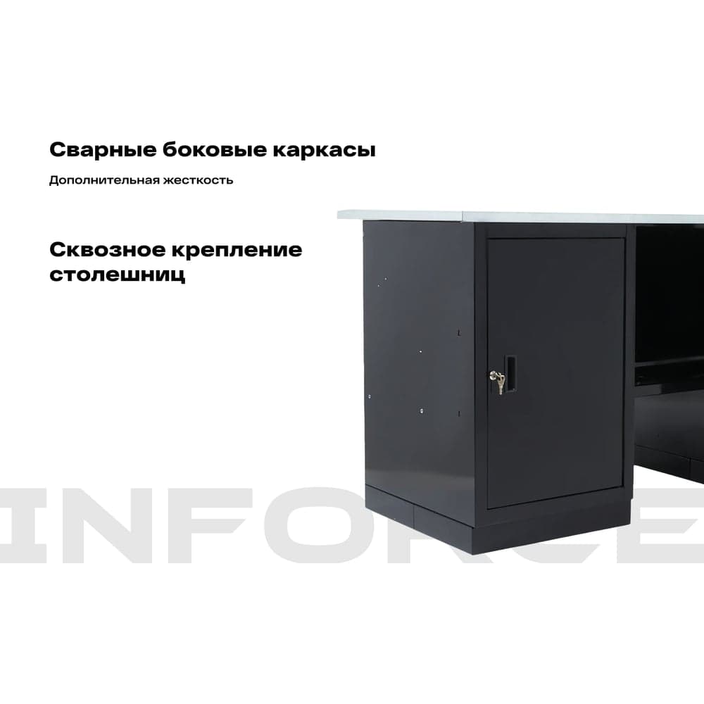 Верстак с драйвером и тумбой Inforce 1600х686х845 LW-3, допустимая нагрузка на стол 1000кг, 05-01-007 — фото 4