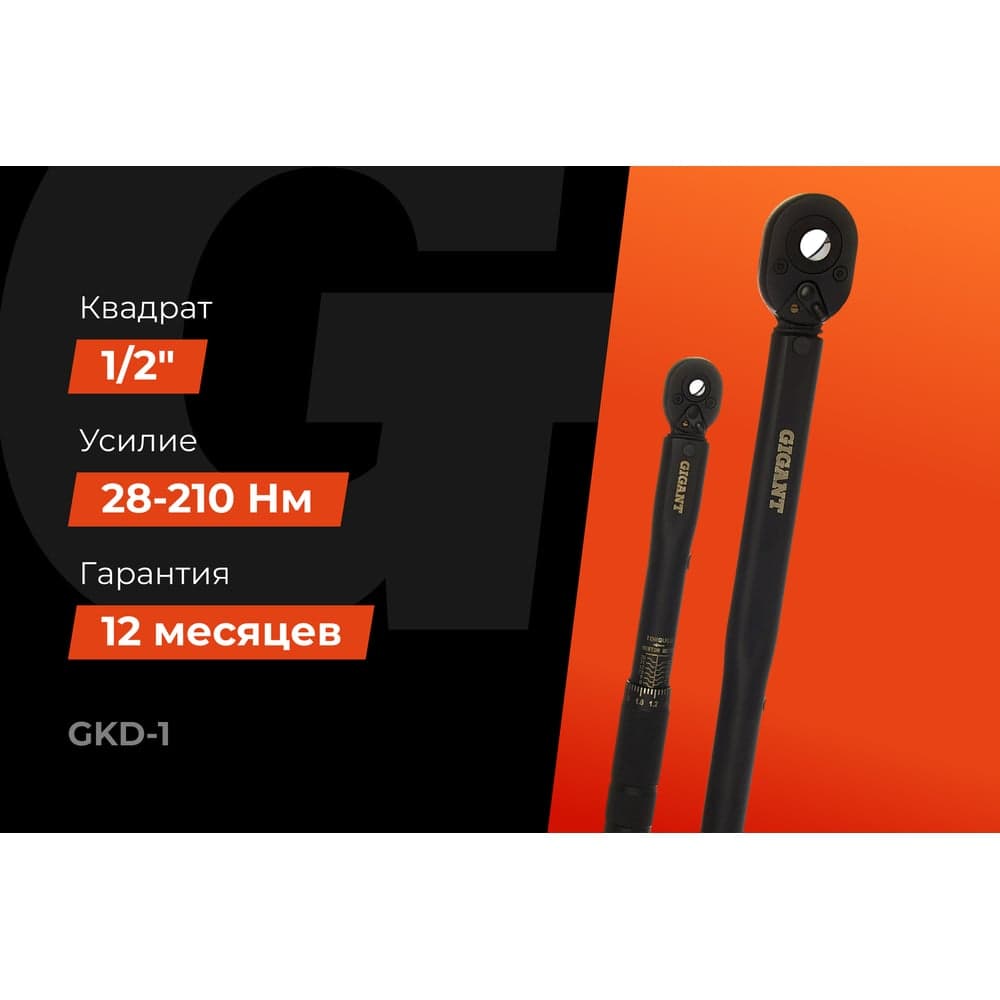 Набор динамометрических ключей Gigant 2 предмета 1/2 (28-210Нм)+1/4(5-25Нм) GKD-1 — фото 2