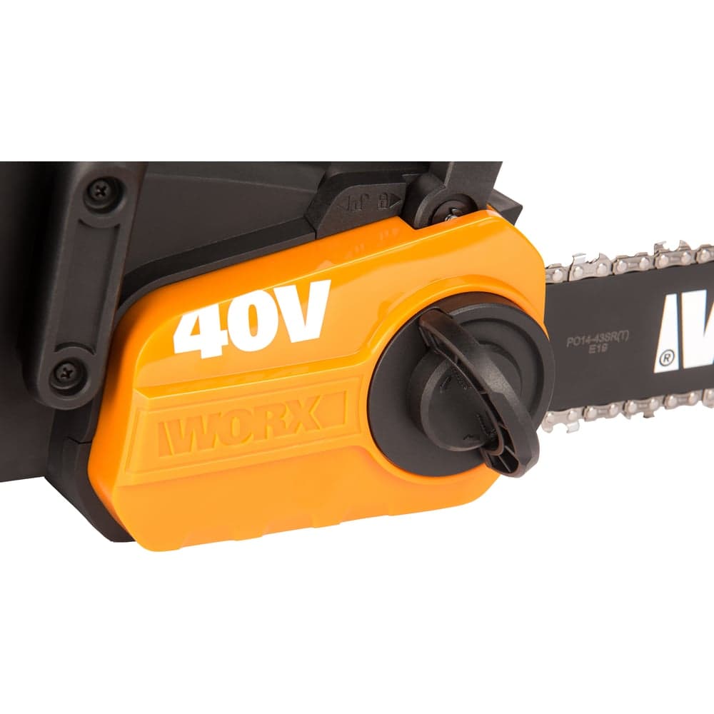 Бесщеточная цепная аккумуляторная пила WORX 40 В, 2х2.0 А*ч, двойное ЗУ 2x2A WG384E — фото 10