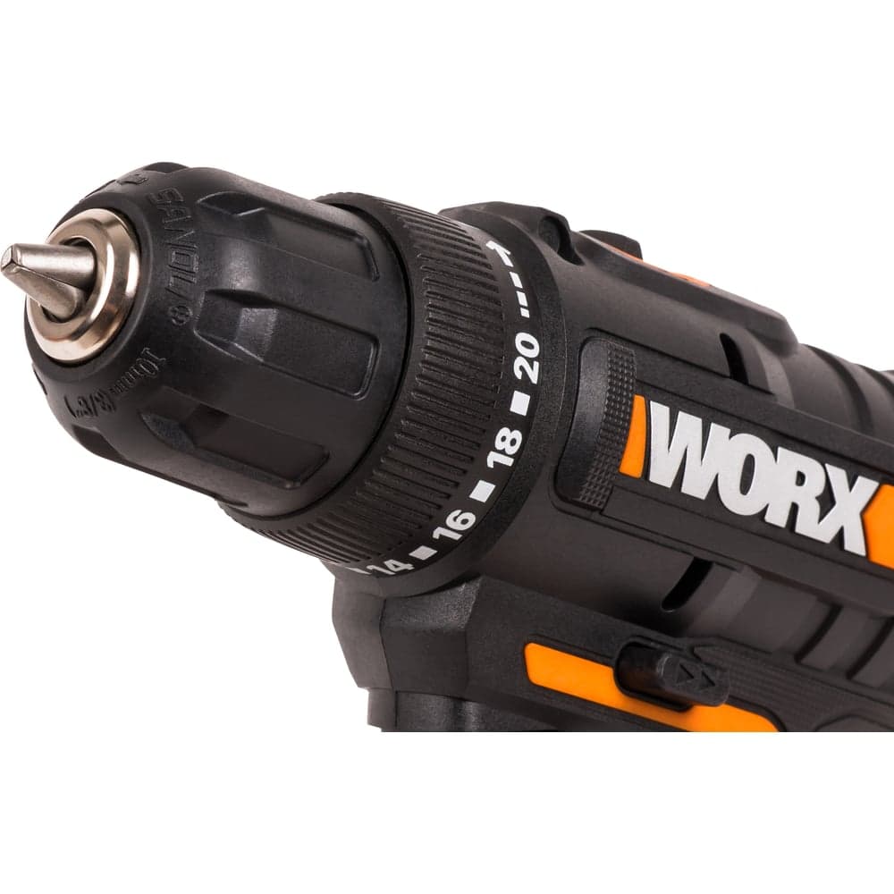 Дрель-шуруповерт аккумуляторная WORX 20В, 2Ач х2, ЗУ 0,4А, сумка WX100.2 — фото 7