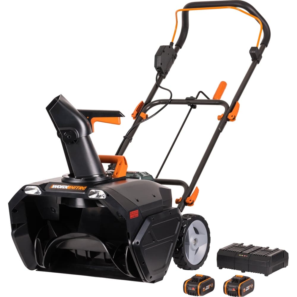 Аккумуляторный бесщеточный снегоуборщик WORX 2х4.0 А*ч, двойное ЗУ WG471E — фото 1