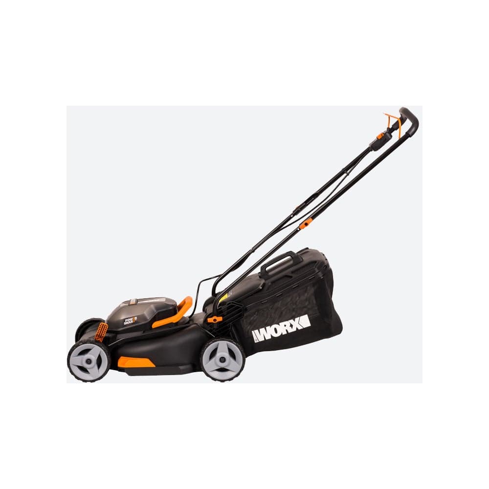 Аккумуляторная газонокосилка WORX 2х20В, 2 АКБ 4 А*ч, двойное ЗУ WG743E — фото 1