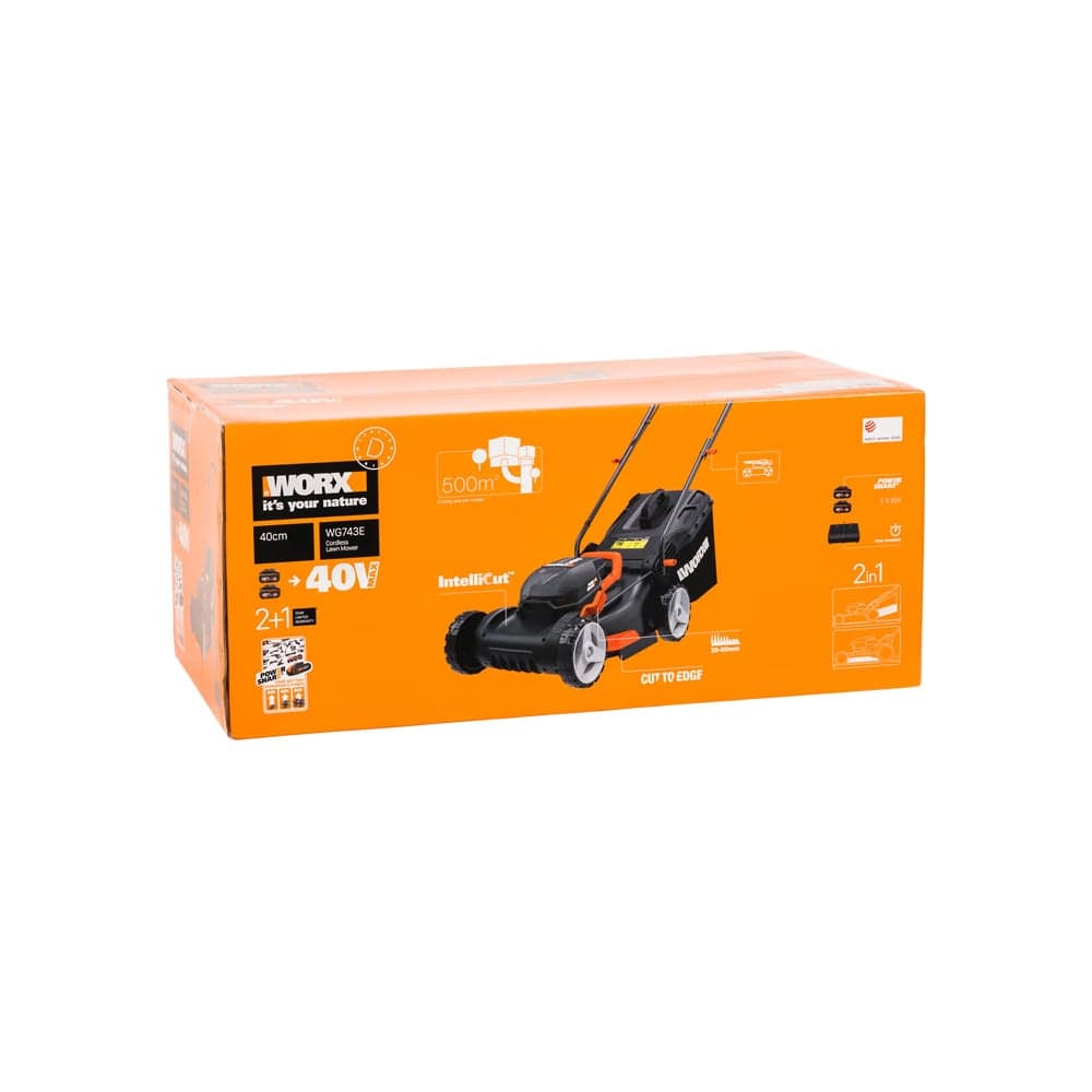 Аккумуляторная газонокосилка WORX 2х20В, 2 АКБ 4 А*ч, двойное ЗУ WG743E — фото 10