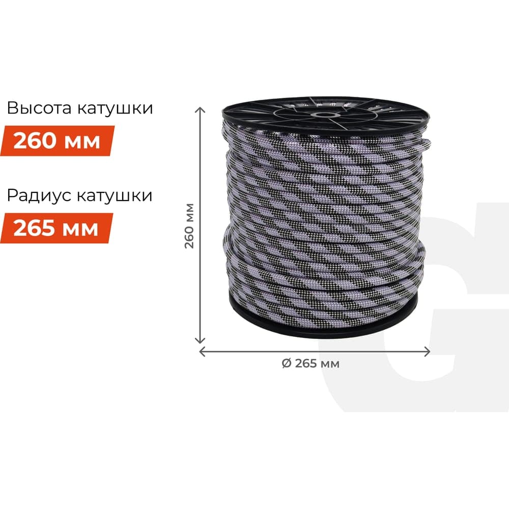 Страховочная высокопрочная веревка Gigant 48 прядей, 11ммх100м HRS-04 — фото 5