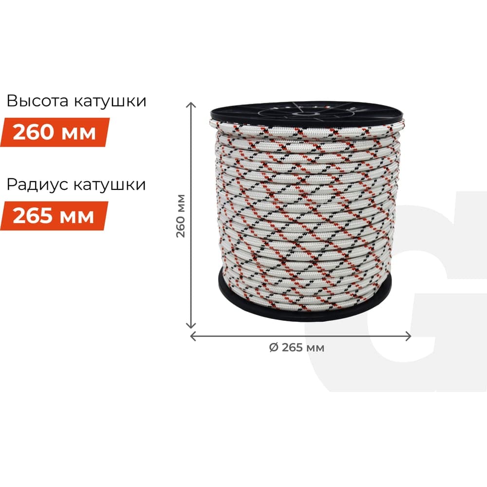 Плетеная веревка Gigant п/а, 32 пряди, 12 мм х 100 м HRS-10 — фото 5