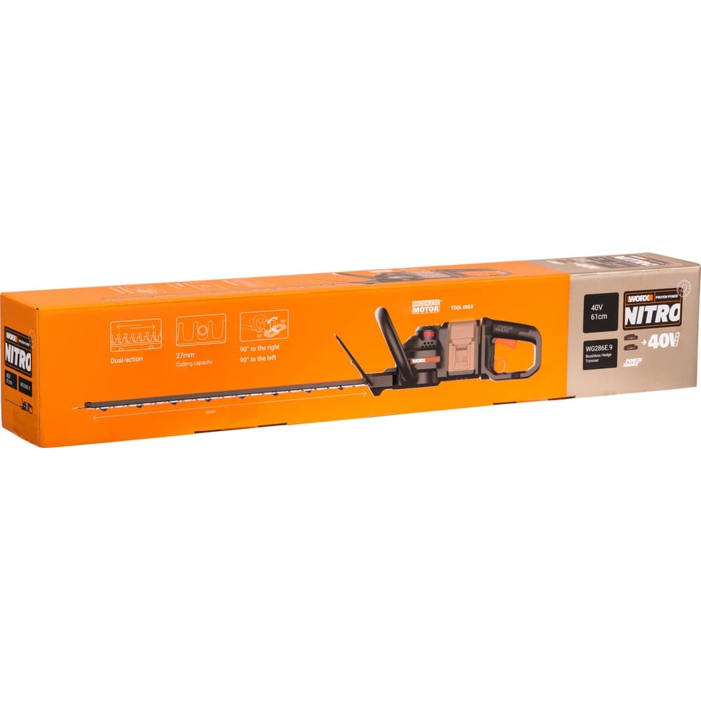 Кусторез аккумуляторный бесщёточный WORX 40В, 61 см, без АКБ и ЗУ WG286E.9 — фото 5