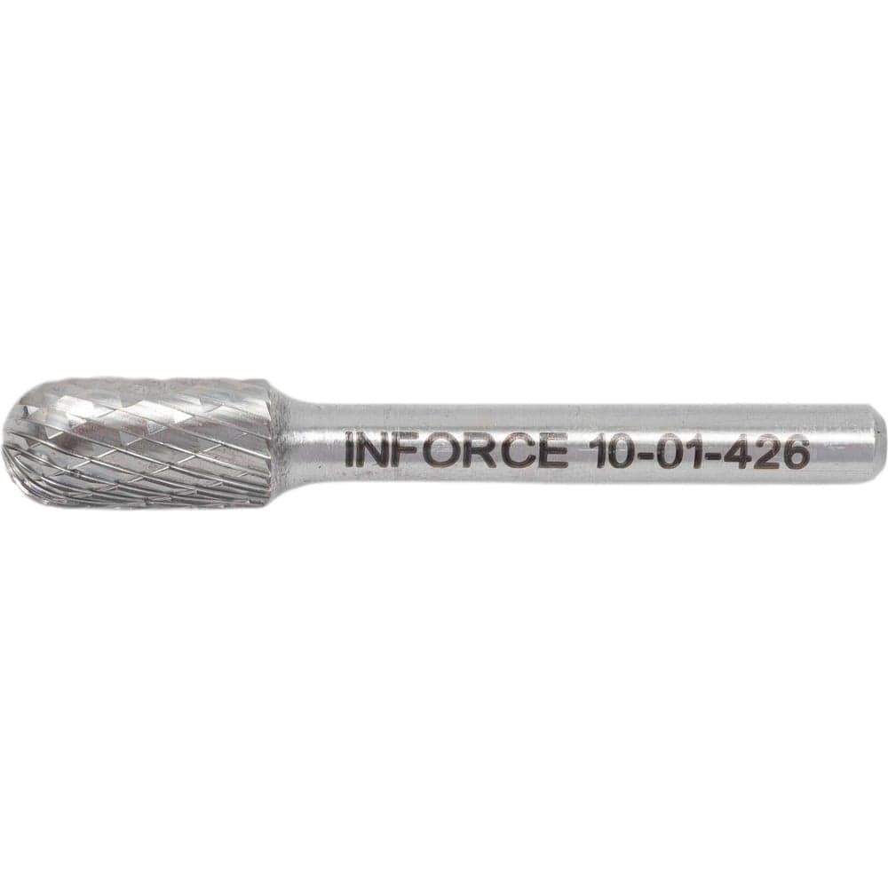 Бор-фреза форма С /цилиндр со сферическим концом/ DC 10х20/65 хв. 6 мм Inforce 10-01-426
