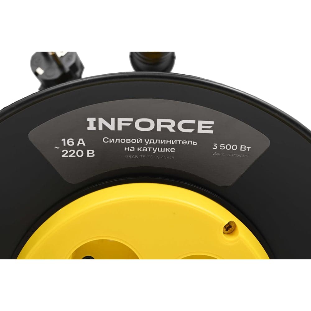 Силовой удлинитель Inforce на катушке 4 гнезда, с/з ПВС 3х1,5 16A 10м IP20 GRANITE ZG 09-15-09 — фото 6