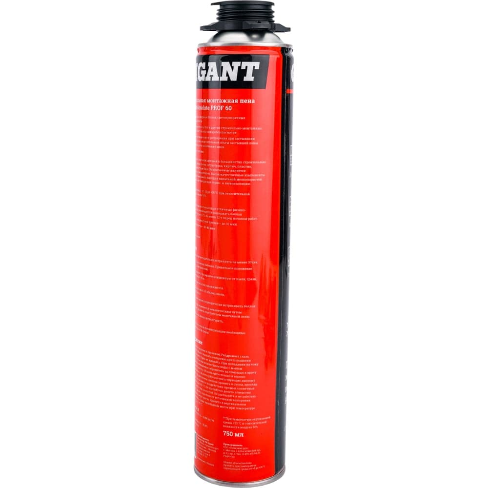 Профессиональная монтажная пена Gigant Absolute PROF 60, 750 ml GT-242412 — фото 7