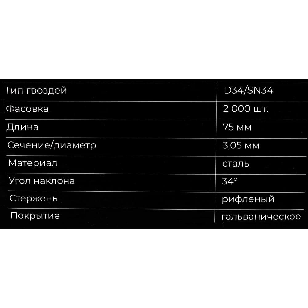 Реечный гвоздь по дереву 3,05x75 рифлёный, гальванич. 2000шт. Gigant GGR-75-3RH — фото 7
