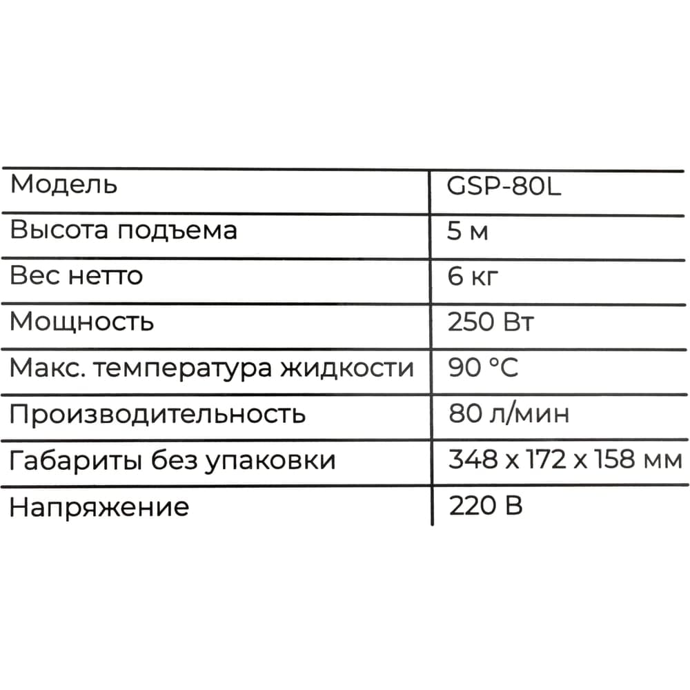 Канализационный насос Gigant 250 Вт, 80 л/мин GSP-80L — фото 14